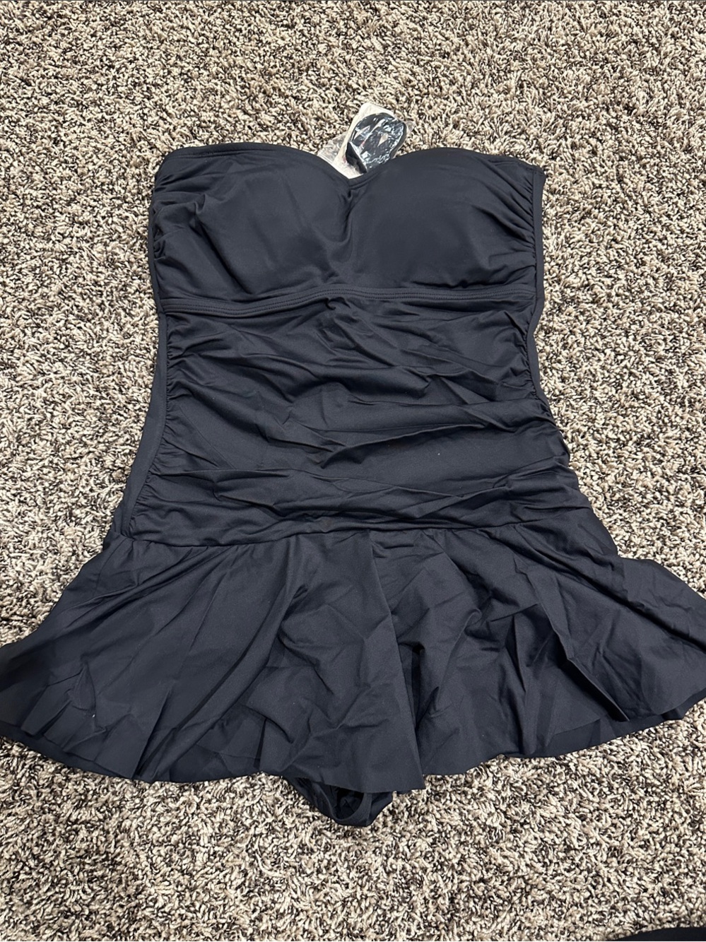 Tommy Bahama Black Strapless One-Piece Swimdress